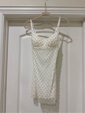 B Darlin White Beaded Mini Dress